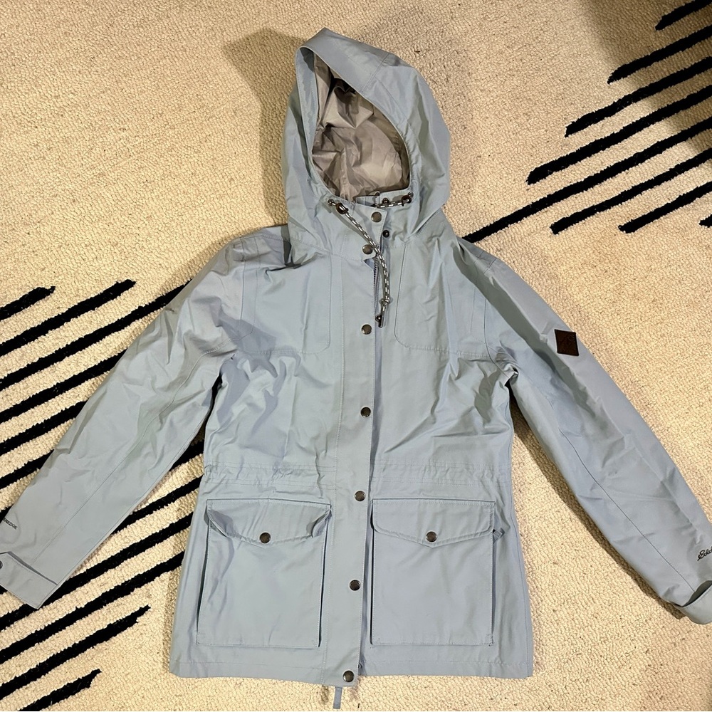 Eddie Bauer Fog Blue “Charly” Hooded Rain Parka